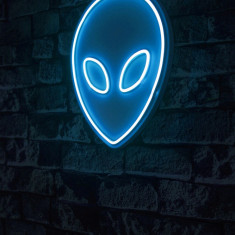 Decoratiune luminoasa LED, Alien, Benzi flexibile de neon, DC 12 V, Albastru