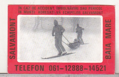 bnk cld Calendar de buzunar - 1980 - Salvamont Baia Mare foto