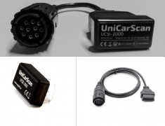 Unicarscan BT + adaptor 10 pini pt Moto BMW seria C, F, G, K , R, S, Motoscan foto