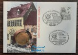 GERMANIA DEMOCRATA - FDC SI MONEDA UNC 5 MARK 1983, EISLEBEN, MAI RARA, Europa