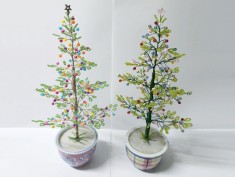 Brazi Craciun inalti handmade margele, deosebiti, cadou colorat unicat