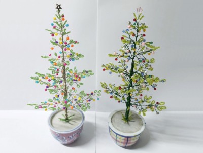 Brazi Craciun inalti handmade margele, deosebiti, cadou colorat unicat foto