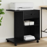 vidaXL Suport pentru imprimantă Simplu Stejar Negru 60 x 40 x 68.5 cm 8004431