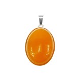 Pandantiv argint mare cu jad galben 25x18 MM