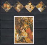 Cook Insule 1989 - Detalii din &bdquo;Adorarea Magilor&rdquo; de Rubens, Serie + Colita, MNH