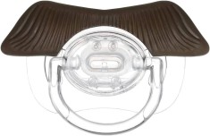 Suzeta pentru copii Decdeal, silicon, maro/transparent, 6 luni +