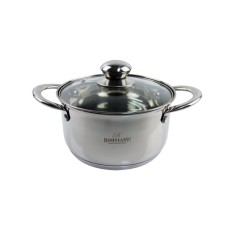 Oala Bohmann, 18 cm, 2.2 l, inox, capac sticla