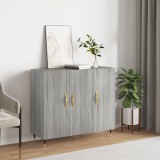 vidaXL Servantă, gri sonoma, 90x34x80 cm, lemn compozit