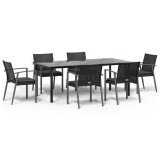 Set mobilier de gradina cu perne, 7 piese, poliratan si otel