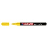 Marker permanent Edding 791, cu vopsea, corp plastic, varf rotund, 1-2 mm, galben