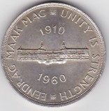 Africa de Sud 5 Shillings 1960 Comemorativa Elizabeth II 50 Years of the Union of South Africa