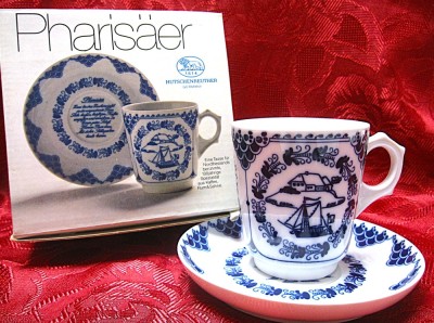 SET CAFEA CEASCA CAFEA CU FARFURIE PORTELAN CU COBALT HUTSCHENREUTHER BAVARIA foto