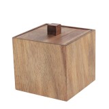 Cutiuță Pătrată Acacia 9.5&times;9.5&times;9 Cm