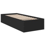 Cumpara ieftin Cadru de pat, negru, 90x190 cm, lemn prelucrat