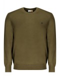 Pulover barbati, cu mini logo brodat, Regular fit, verde inchis (Marime: XL)