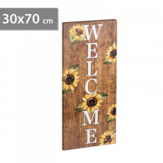 Tablou cu LED-uri - "Welcome" - cu agățător de perete, 2 x AA, 30 x 70 cm