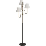 HOMCOM Lampadar de Podea cu 3 Puncte de Lumină și &Icirc;ntrerupător cu Pedală, Soclu E27, Auriu | Aosom Romania