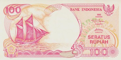 Bancnota Indonezia 100 Rupii 1992/2000 - P127h UNC foto
