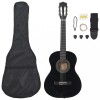Set de chitară clasică pentru copii, 8 piese, negru, 3/4 36&quot;