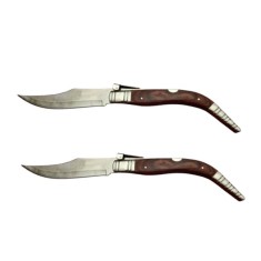 Set doua bricege de vanatoare cricket, lamă oțel inoxidabil, maro, 50 cm
