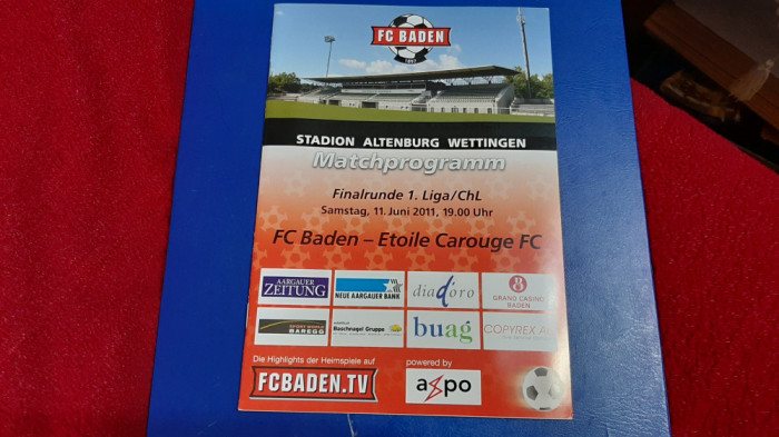 program FC Baden - Etoile Carouge FC