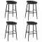 Gossi scaune de bar, 4 buc., negru