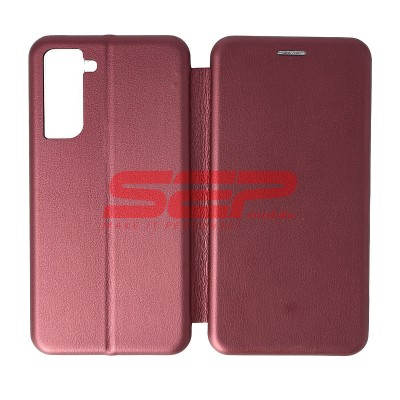 Toc FlipCover Round Samsung Galaxy S21 Wine foto