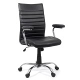 SCAUN DE BIROU DIN PIELE ECOLOGICA OFF 338 NEGRU