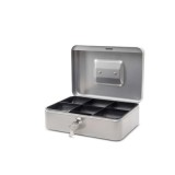 Caseta (cutie) metalica pentru bani, 250 x 190 x 90 mm, MAUL - argintie