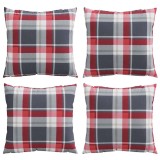 Cumpara ieftin Perne canapea 4 buc. model carouri rosii 60x60 cm, material textil