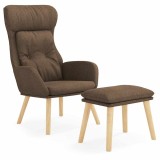 Cumpara ieftin Scaun de relaxare cu taburet, maro, textil