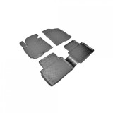 Covorase Auto Cauciuc Tip Tavita Hyundai IX35 (2010-2015) +Protectie Tunel Spate, Negre, ALM