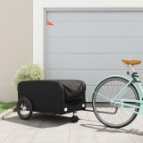 vidaXL Remorcă pentru biciclete, negru, 45 kg, fier