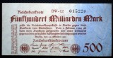 33. GERMANIA 500 MILIARDE MARCI FUNFHUNDERT MILLIARDEN MARK 26.10.1923 SR. 220