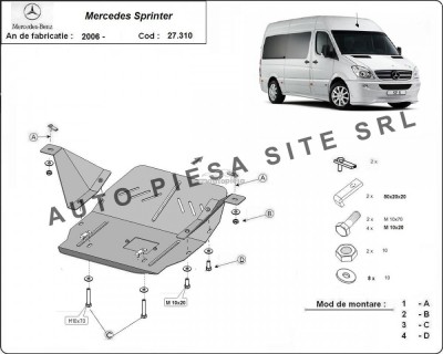 Scut metalic motor Mercedes Sprinter fabricat incepand cu 2006 APS-27,310 foto