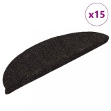 VidaXL Covorașe scări autoadezive 15 buc maro &icirc;nchis 56x17x3 cm punch