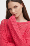 Cumpara ieftin United Colors of Benetton pulover de bumbac culoarea roz, light