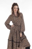Bluza Dama Voal Floral Onibon, Maneci Lungi Bufante cu Funda, Produs in Romania