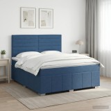 Cumpara ieftin Pat boxspring cu saltea albastru 160 x 200 cm Tesatura