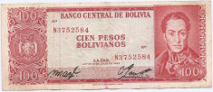 Bolivia 100 Peso bolivianos 1962 - ( Milton Paz &amp;amp; G&amp;oacute;mez Garc&amp;iacute;a-N3752584) P-163 foto