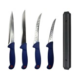 Cumpara ieftin Set profesional de macelarie, transat, injunghiat, dezosat, filetat, 4 cutite si suport magnetic