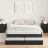 VidaXL Cadru de pat cu depozitare Stejar Negru 150x200 cm