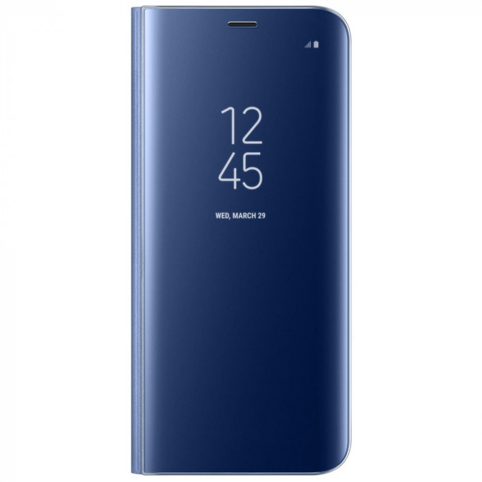 Husa SAMSUNG Galaxy A51 - Flip Wallet Clear (Albastru) BLISTER