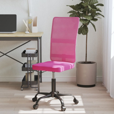 vidaXL Scaun de birou reglabil &amp;icirc;n &amp;icirc;nălțime, roz, plasă și textil foto