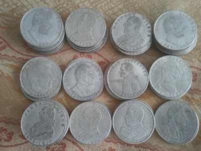 Lot 50 monede, nichel cu 12 preşedinţi americani, 1000 lei lotul / 50 lei moneda foto