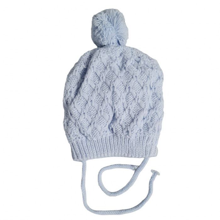 Caciula tricotata pentru bebelusi, Albastru, 0-12 luni