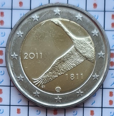Finlanda 2 euro 2011 UNC - 200 Years of Finland National Bank - km 163 - E001 foto