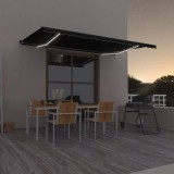 vidaXL Copertină retractabilă manual cu LED, antracit, 500x350 cm 3069224