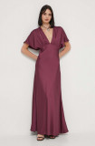 Abercrombie &amp; Fitch rochie culoarea violet, maxi, evazati