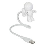 Lampa USB cu 2 LED-uri in forma de astronaut, 30 cm, Bibilel, Alb, JMB-BBL7841